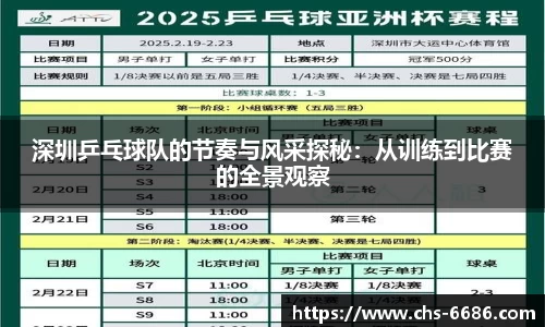 深圳乒乓球队的节奏与风采探秘:从训练到比赛的全景观察